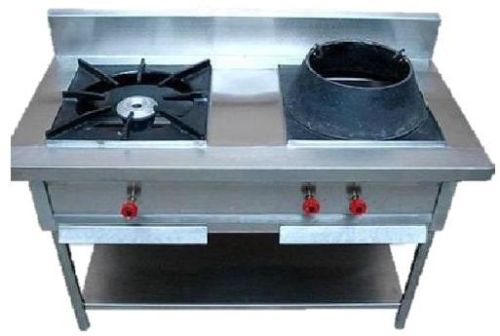 Silver Indian With Chinese Cooking Range, For Commercial Kitchen