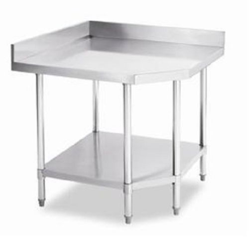 Silver Polished Stainless Steel Corner Table, For Commercial Kitchen