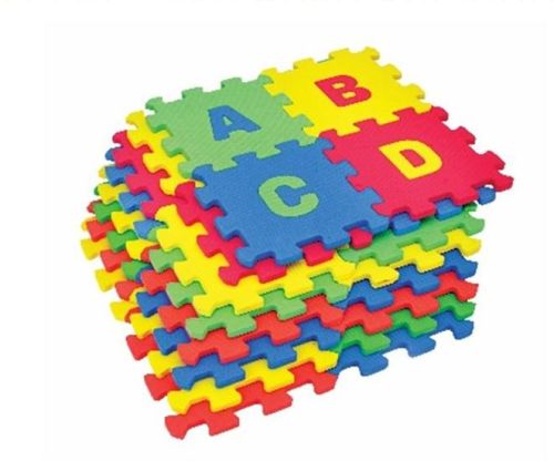 Sqaure Kids Block Puzzle Alphabet Puzzle Mat, Color : Multicolor