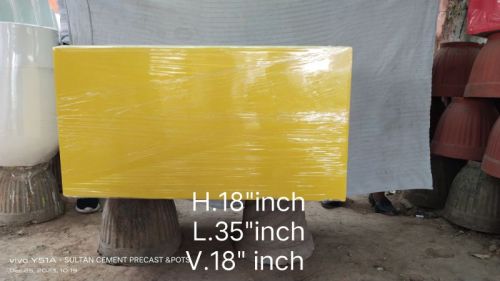 Rectangular Polished Cement Plain Yellow Rectangle Flower Pots, For Plantation, Size : Standard