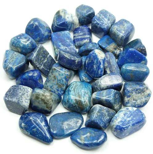 Solid Multi Shape Dark Blue Lapis Tumbled Stone, For Decor, Size : 20 Mm