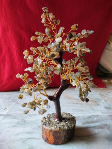 Saini Agate Polished Labradorite Crystal Tree, Length : 11 Inch