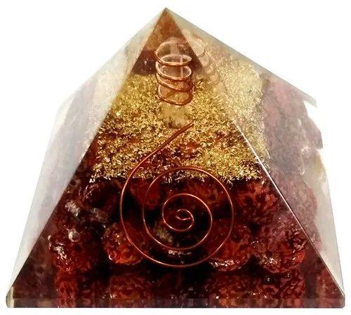 Saini Agate Rudraksha Orgonite Pyramid, Color : Brown