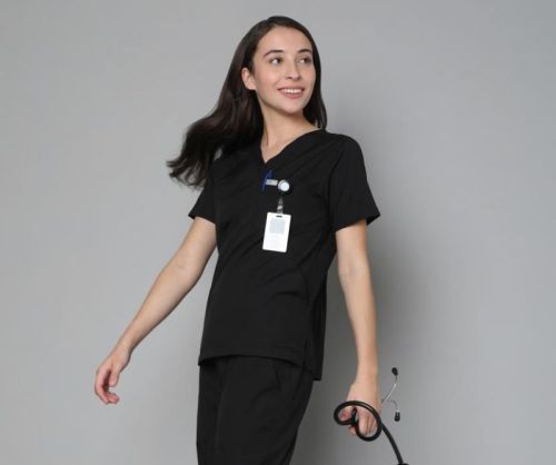 Knya Classic Women's 5-pocket New Gen Scrubsuit V Neck Flexibile & Comfortable Top & Bottom Uniform For Doctors