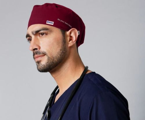 Knya Unisex Maroon Premium Scrub Cap, Gender : Male