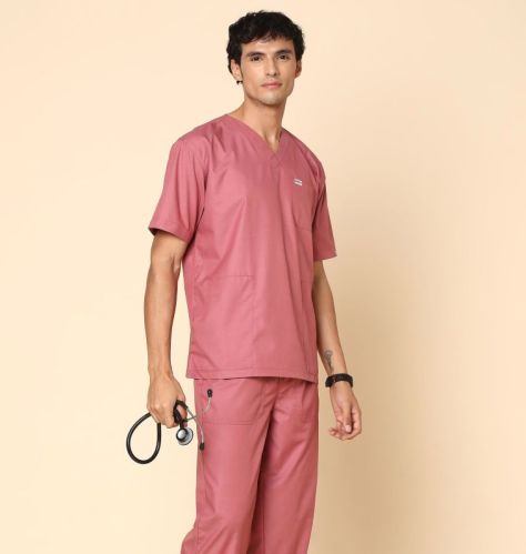 Knya Active Mens Mauve 5-Pocket Scrub Suit