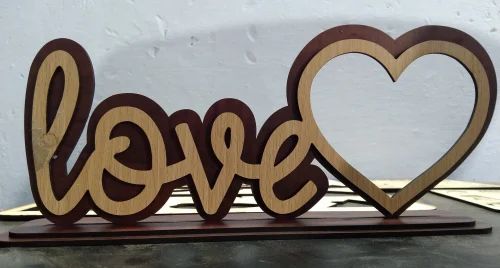 Heart Shape Love Photo Frame, Color : Brown