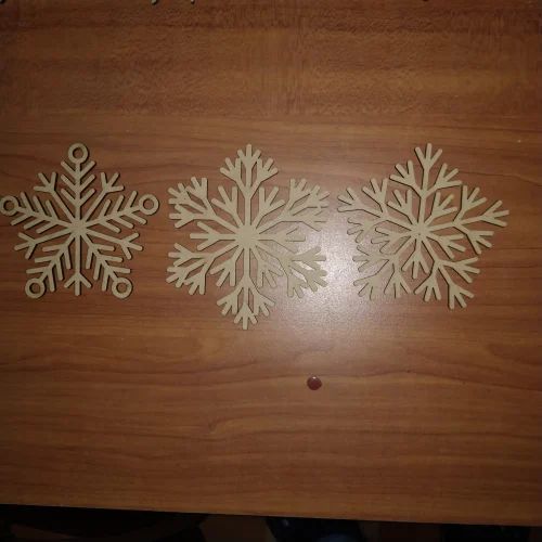 Brown MDF Snowflake For Christmas Decoration