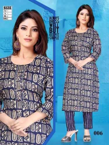 Printed Reyon Rayon Kurti, Size : S, M, L, XL