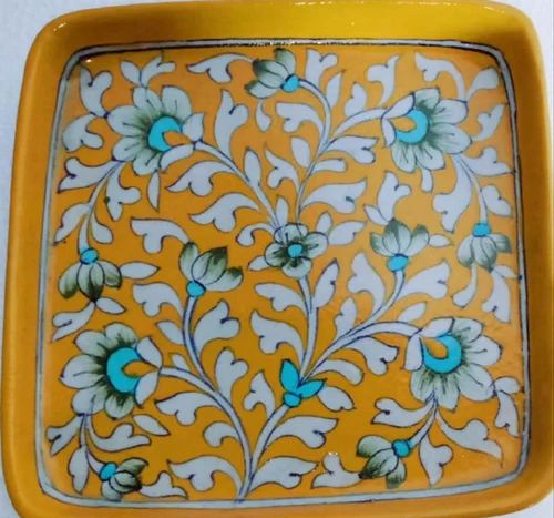 Blue Pottery Multicolor Serving Tray, Feature : Shiny Look, Light Weight, Eco-friendly