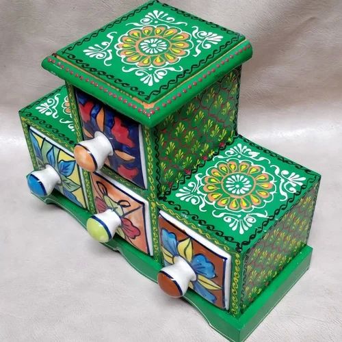 Green Hand Painted Ceramic Drawer, For Interior Decor, Feature : Eco-Friendly, High Quality, Shiny Look