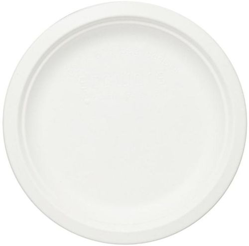 White 7 Inch Bagasse Round Plate, For Events, Parties