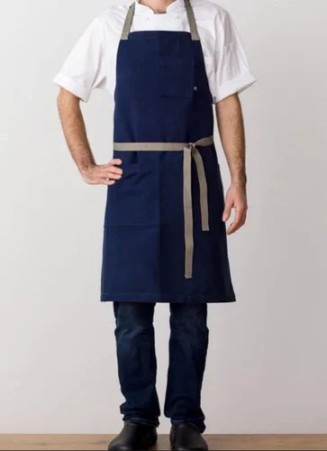 Blue Cotton Plain Chef Apron, For Cooking, Gender : Male