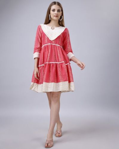 Ladies Pure Cotton Printed One Piece Dress