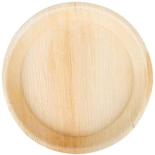 Polished Plain areca leaf plate, Color : Light Brown, Creamy