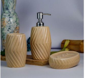 Brown Tyre Shaped Ceramic Bathroom Set, Size : Multisize