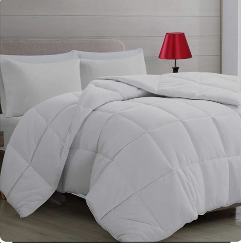 90x100 Inch White Plain Poly Cotton Duvet