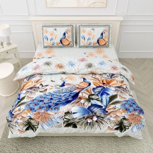 Multicolor Polyester Digital Printed Bed Sheet, For Home, Hotel, Feature : Anti Wrinkle, Easy To Clean