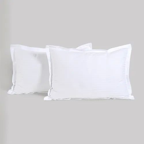 Cotton Plain White Pillow Cover, For Bed, Shape : Rectangular