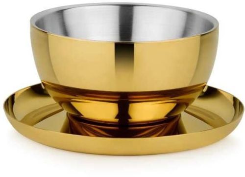 Golden Stainless Steel Soup Bowl, For Home, Crockery, Bowl Size : 14x7 Cm