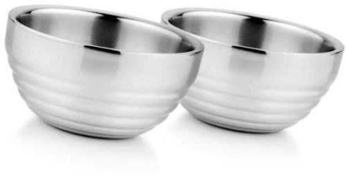 Silver Round Plain Ring Stainless Steel Bowl, For Hotel, Home, Restaurant, Size : 9.5x5 Cm