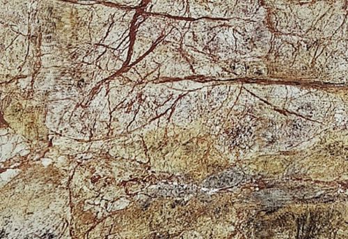 Rectangular Polished Rainforest Brown Marble Slab, For Flooring, Feature : Crack Resistance, Fine Finished