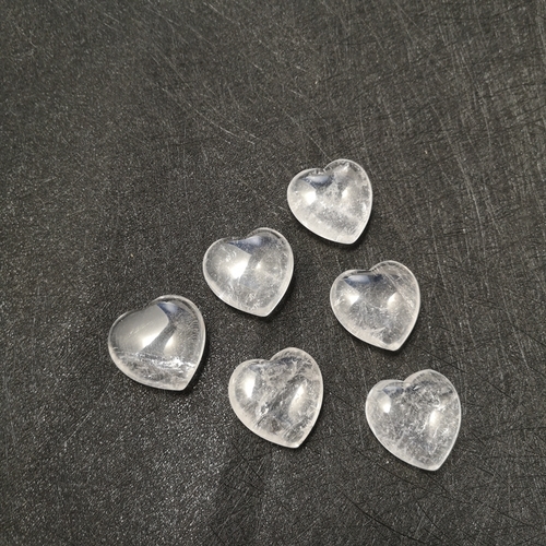 Transparent Gemstone Clear Quartz Heart Stone, For Decoration Healing, Size : Customized