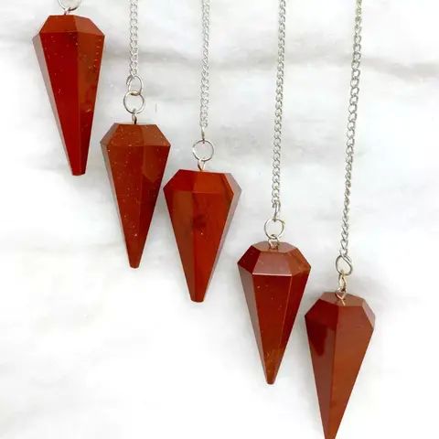 Pencil Gemstone Red Jasper Crystal Pendulum, For Peace Healing