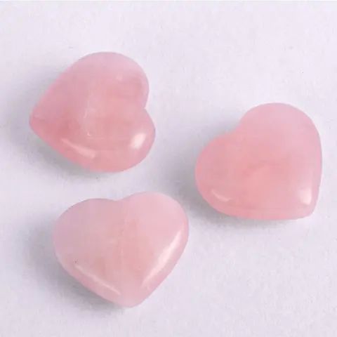 Pink Polished Rose Quartz Heart Stone, For Decoration Healing, Size : Customized