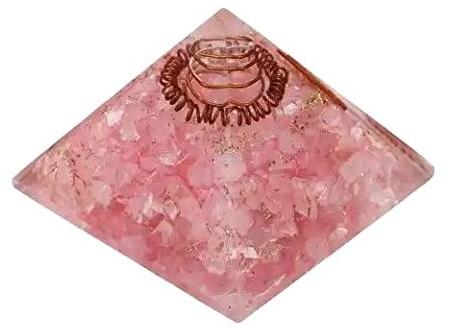 Pink Polished Rose Quartz Stone Pyramid, For Decoration Healing, Size : Customized