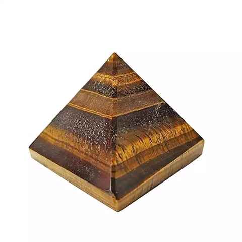 Black Brown Polished Tiger Eye Stone Pyramid, For Decoration Healing, Size : Customized