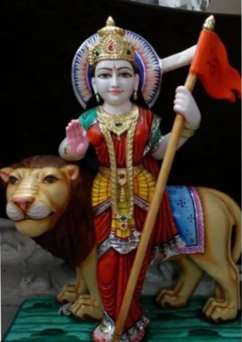 White Marble Bharat Mata Statue For Worship