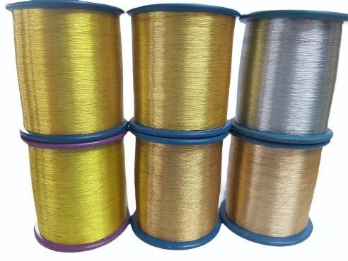 Multicolor 180 Denier Kasab Zari Thread, For Textile Use, Packaging Type : Roll