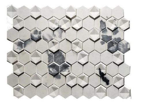 Cloudy White Hexagon Interlocking Tiles, For Exterior