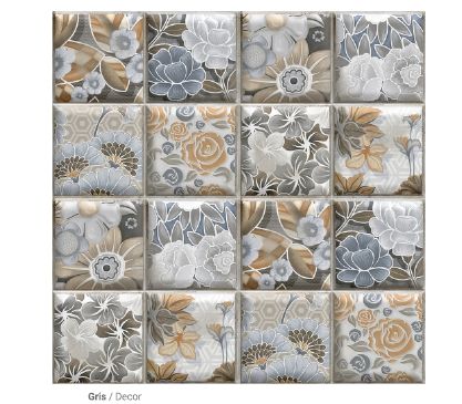 Grey Square Gris Elevation Ceramic Wall Tiles, For Kitchen, Bathroom, Bedroom, Size : 300X300mm