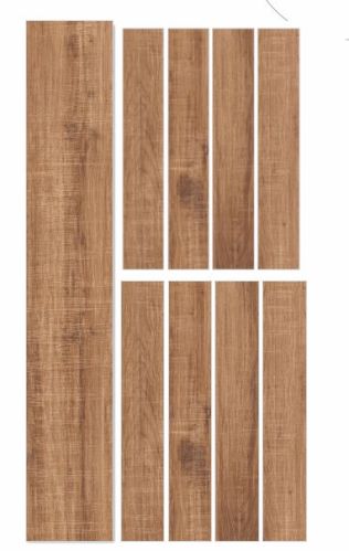 HIC Orange Wooden Strip Ceramic Tiles, For Hotels, Bar-Restaurants, House, Shops, Size : 200x1200 Mm