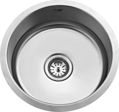 Silver Stainless Steel Round Bowl Kitchen Sink