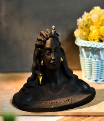 Polyresin Black Adiyogi Statue, For Interior Decor, Packaging Type : Thermocol Box