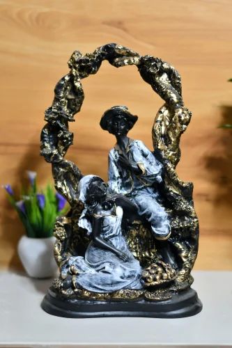 Polyresin Jhula Couple Statue, For Interior Decor, Speciality : Attractive Look, Nice Finish