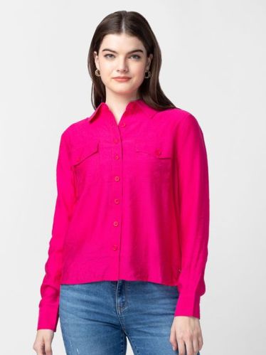 Plain Ladies Cotton Shirt, Feature : Comfortable, Anti-Wrinkle