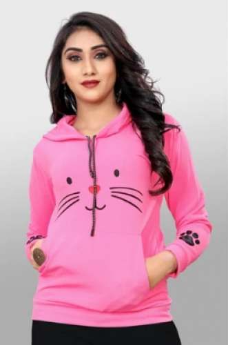 Pink Ladies Fancy Hoodies, Sleeves Type : Full Sleeve