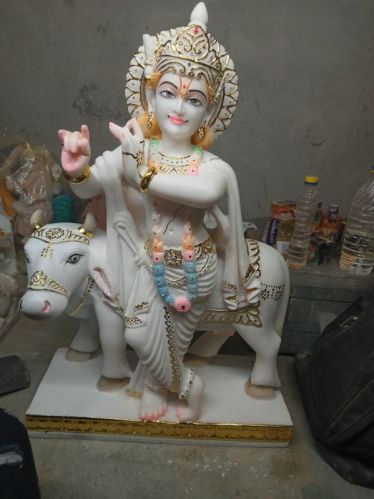 Multicolores 50 Kg Printed Marble Gau Gopal, For Worship, Temple