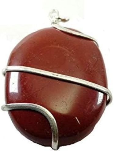 Plain Red Jasper Tumbled Pendant, Specialities : Scratch Proof, Fine Finished, Elegant Attraction, Attractive Design