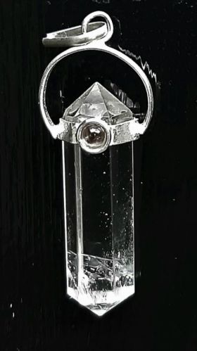 Transparent Crystal Quartz Pencil Pendant, Specialities : Great Design, Fine Finished, Elegant Attraction