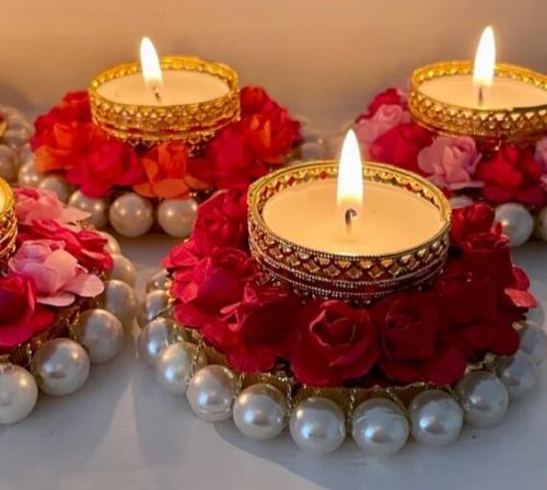 Foam Flowers Tea Light Holder For Decor