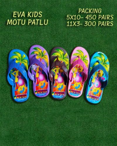 Multicolor Motu Patlu Kids EVA Slipper, For Casual Wear, Size : 5x10, 11x3 Inch