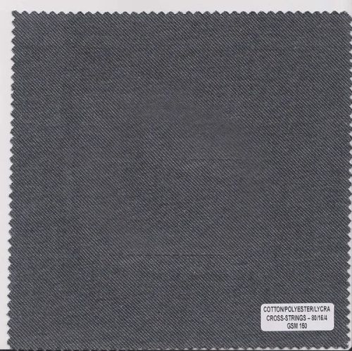 Grey Cotton Polyester Cross Strings Fabrics, For Garments, Occasion : Casual Wear, Party Wear