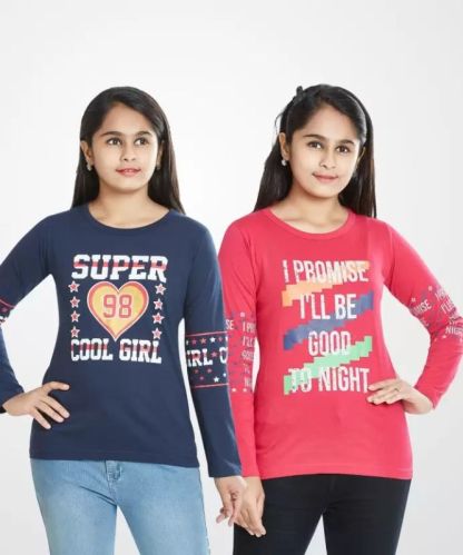 Cotton Printed Girls Full Sleeve T-Shirts, Feature : Comfortable, Anti-Wrinkle