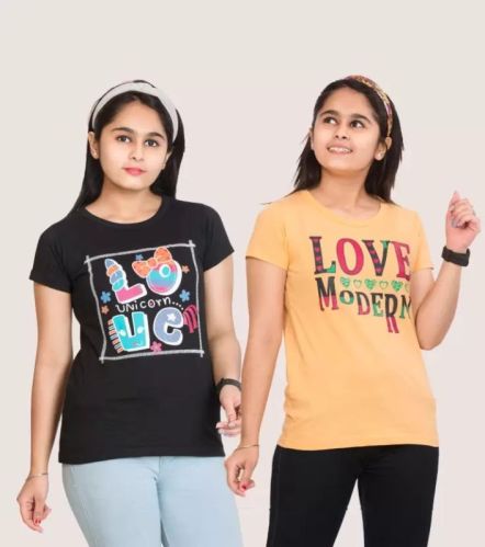 Pure Cotton Girls Printed T-Shirts, Size : M