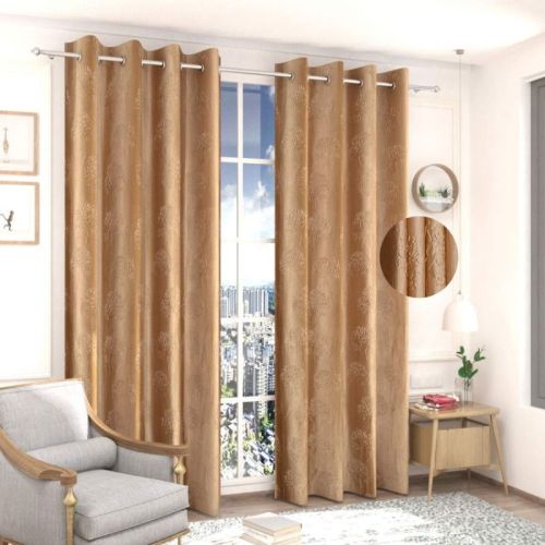 Brown Plain Long Crush Curtain, Size : 5/7/9 Feet